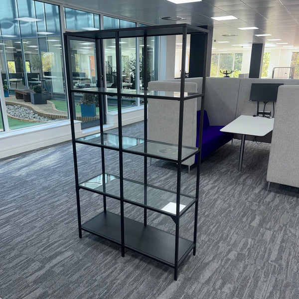 Used Glass Shelved Room Divider/Display Storage