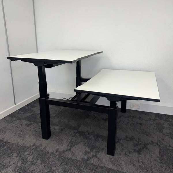 Used Fumac Double Electric Back to Back Height Adjustable Bench Desk
