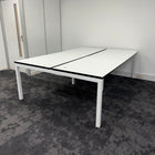 Used White Bench Desk with Cable Management - 1200x800