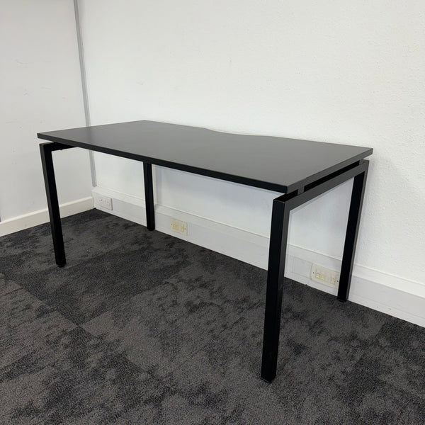 New Black Single Bench Desk - 1400x700