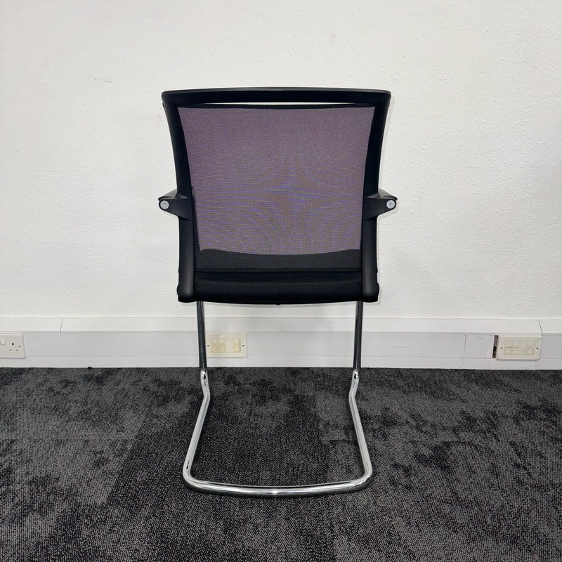 Used Milani Zed Black Mesh Cantilever Meeting Chair