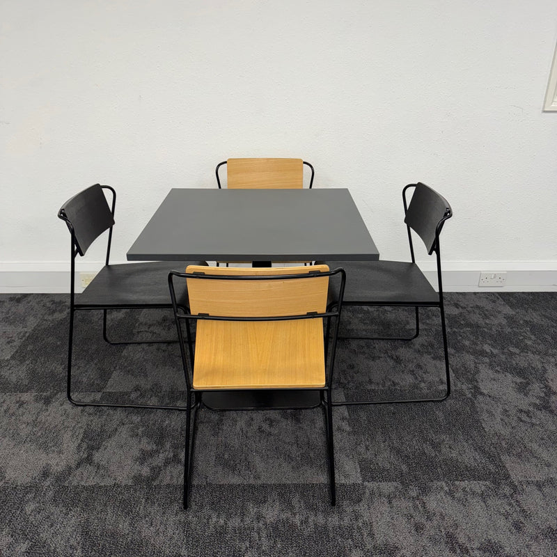 Used Canteen / Breakout Set with 4 Wooden Chairs