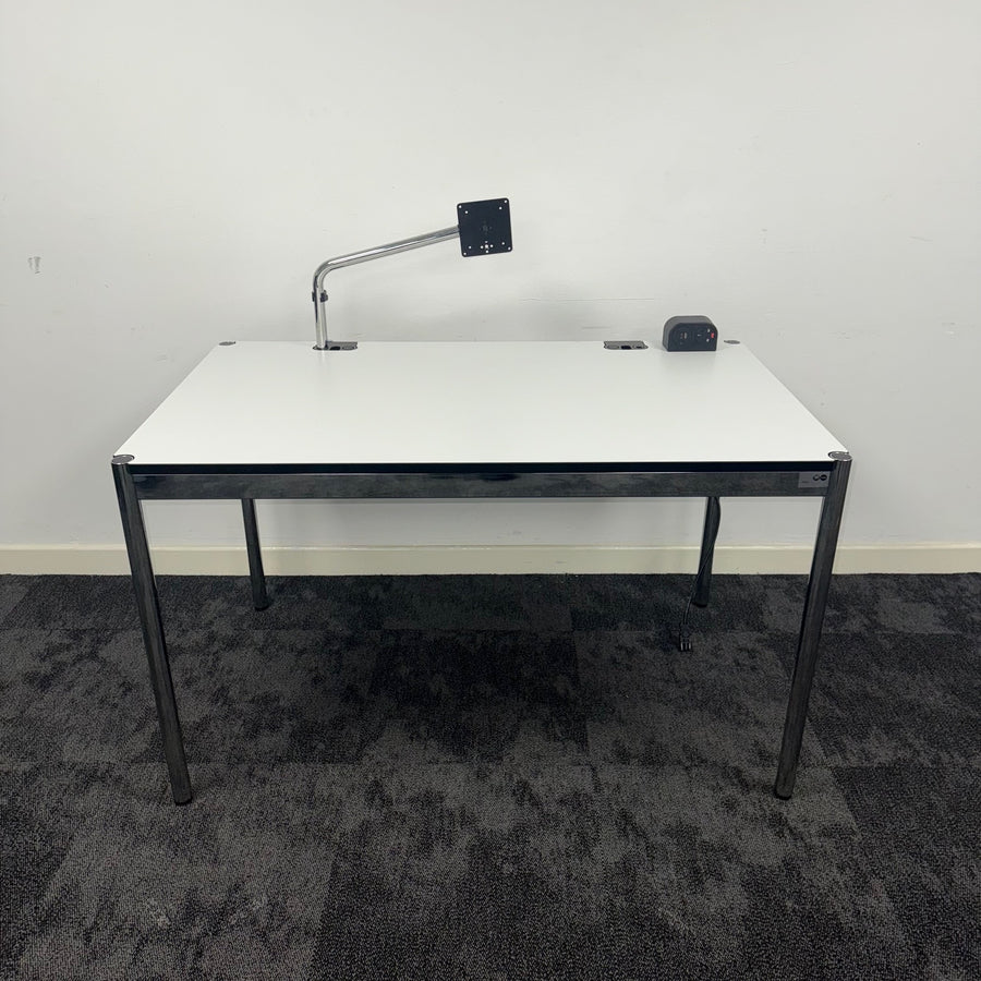 Used USM Haller Advance Plus Sliding Top Desk with Monitor Arm and Power 1200mm