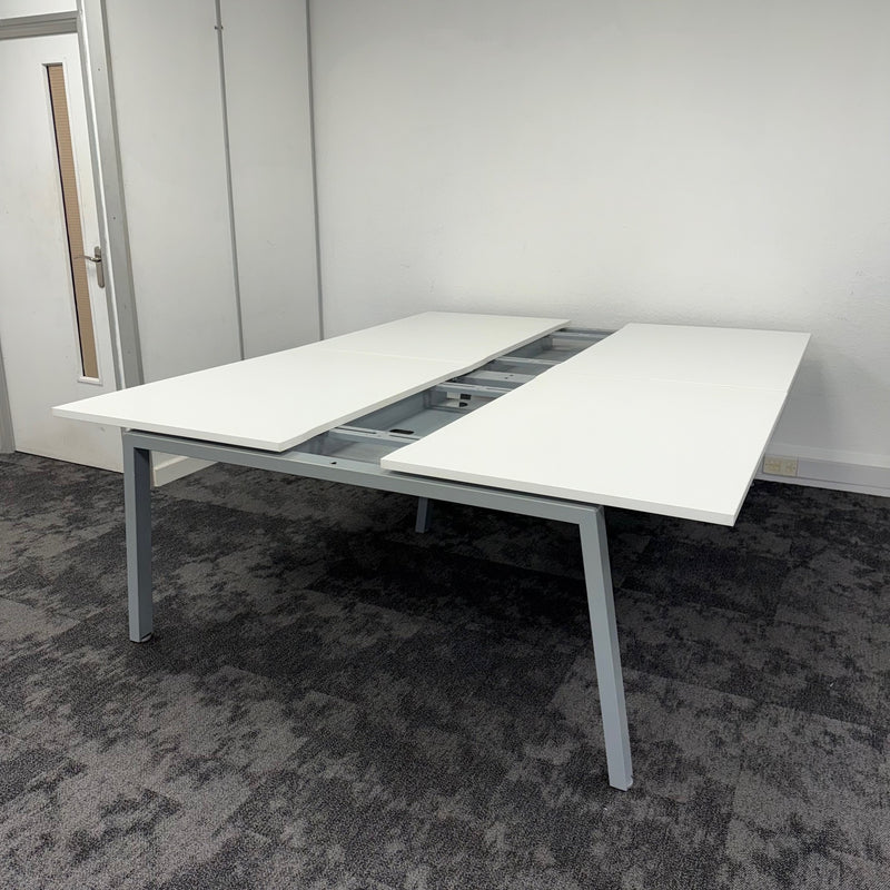 Used White Sliding Top Bench Desk 1400mm - Special Deal