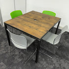 Used Steel Vintage Rustic Canteen Set with 4 Boss Chairs