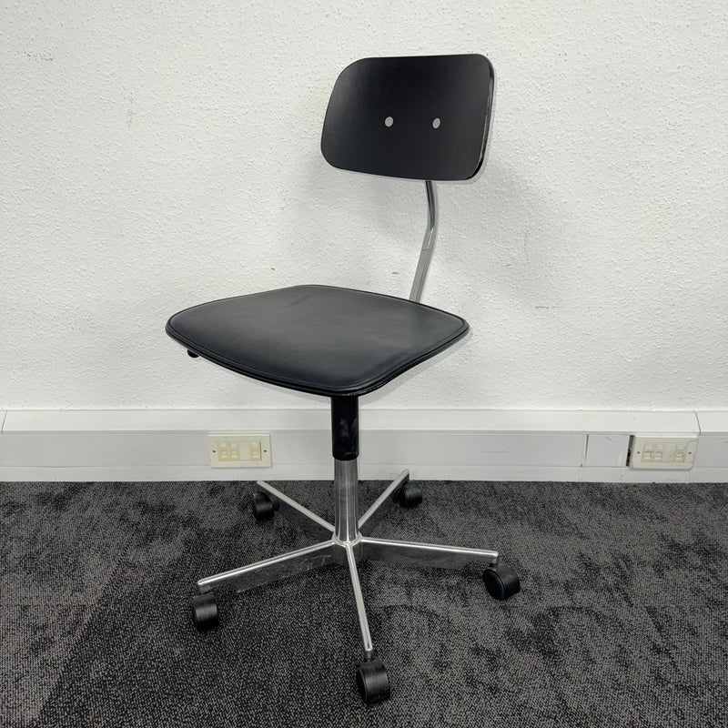 Used Engelbrechts Kevi 2533 Swivel Chair with Leather Seat