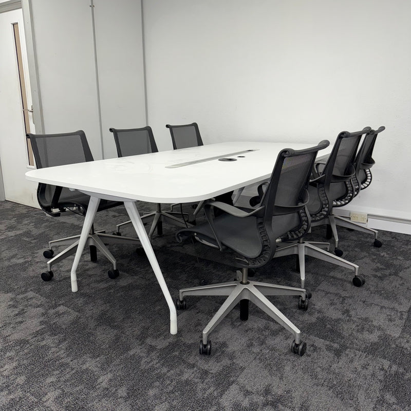 Used Herman Miller Meeting Table with 6 x Herman Miller Setu Chairs