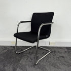 Used Rim Branded Black Fabric Meeting Chairs