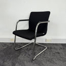 Used Rim Branded Black Fabric Meeting Chairs