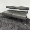 Used Sitia Momo Grey Leather Sofa Two Seater
