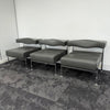 SET OF 3 Used Sitia Momo Grey Leather Sofas
