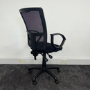 Used Black Mesh Task Chair with Fixed Arms