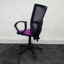 Used Purple Mesh Task Chair with Fixed Arms