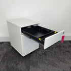 New White Steel 3 Draw Mobile Pedestal
