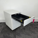 New White Steel 3 Draw Mobile Pedestal