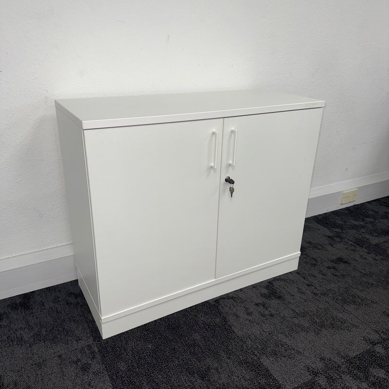 Used White Storage Cupboard with Key