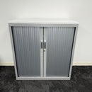 Used Steel Tambour Storage Unit with White Top