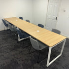 Used Breakout/Meeting Table with 8 Chairs and Central Power