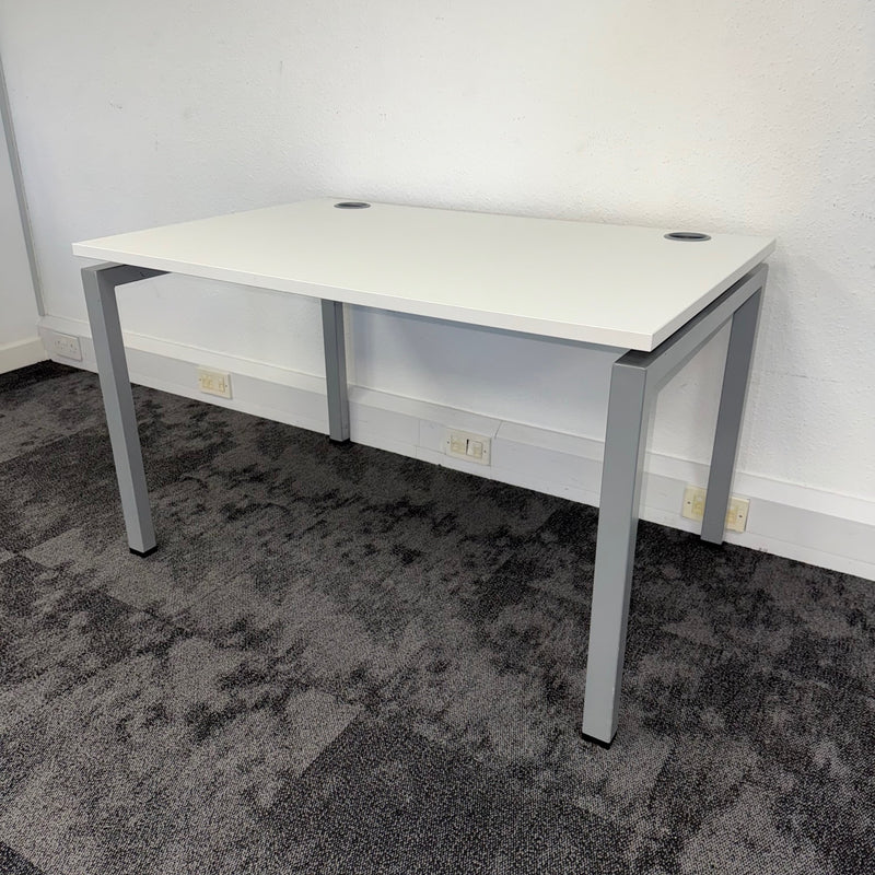 Used Mobili White Single Bench Desk