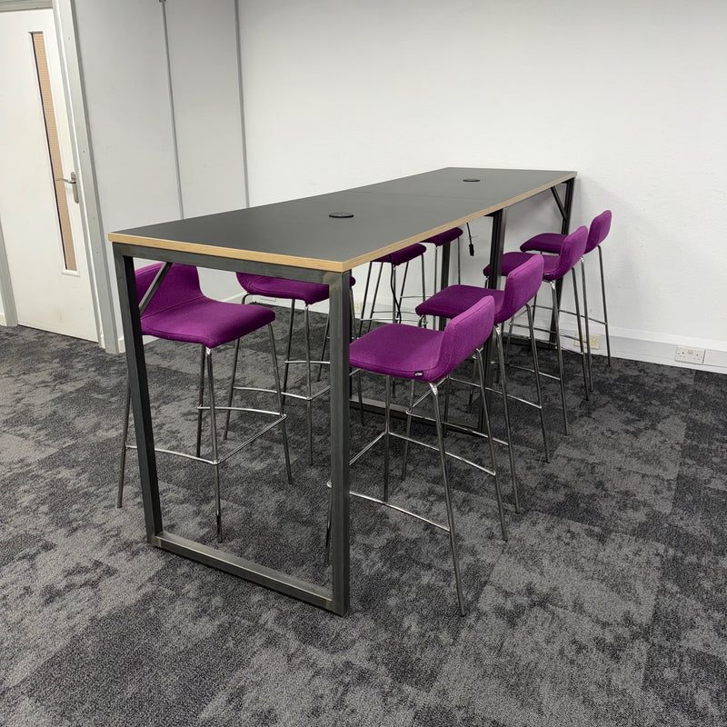 Used Elite Branded High Table and Stool Set with Power