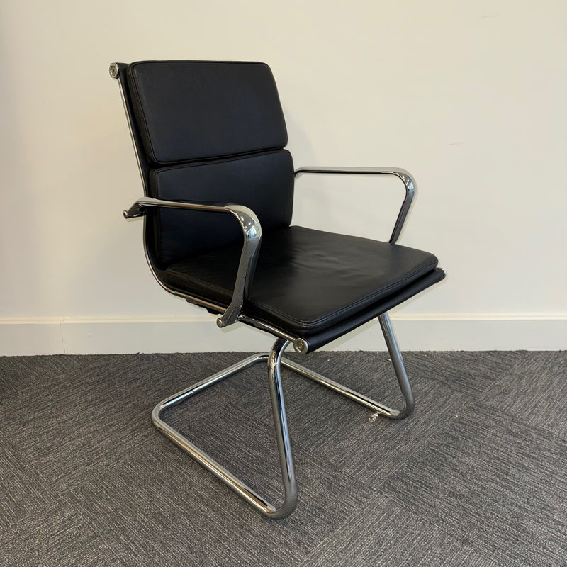 Used Leather Cantilever Meeting Chair