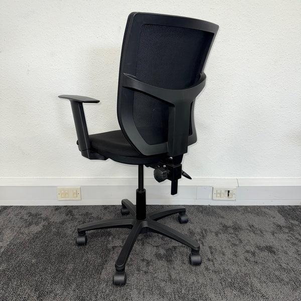Used Black Mesh Task Chair with Adjustable Arms
