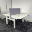 Used Double Electric Bench Desk with Screen and Cable Tray