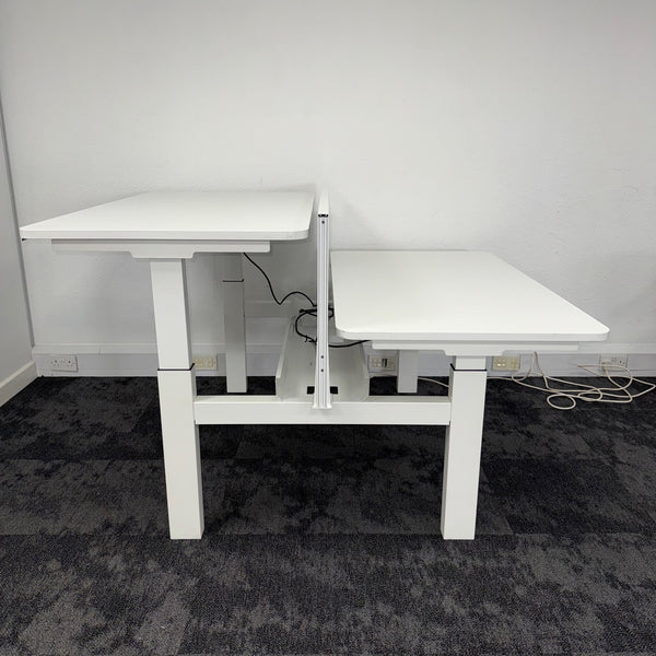 Used Double Electric Desk with Cable Try and Screen