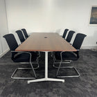 Used Senator Walnut Meeting Table with 6 Connecto Meeting Chairs