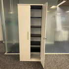 Used Tall White Wooden Storage Cupboard