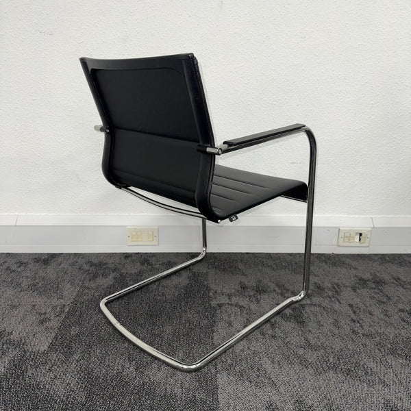 Used ICF Stick Black Leather Meeting Chair