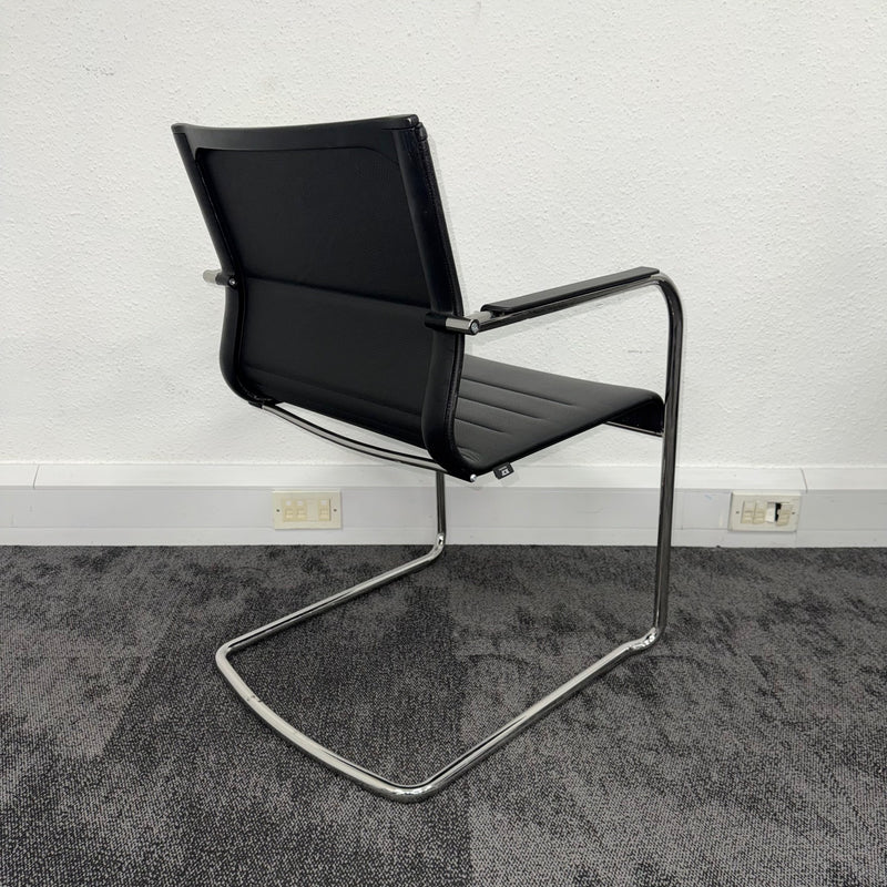 Used ICF Stick Black Leather Meeting Chair