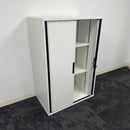 Used White Tambour with 2 Shelves