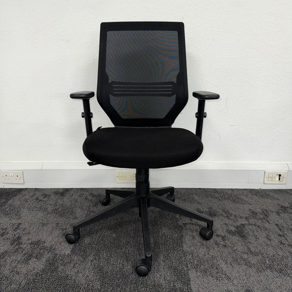 Used Black Mesh Task Chair with Adjustable Lumbar Support