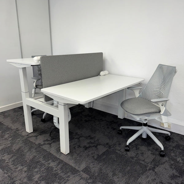 Used Herman Miller Ratio Double Electric Desk - Fully Loaded