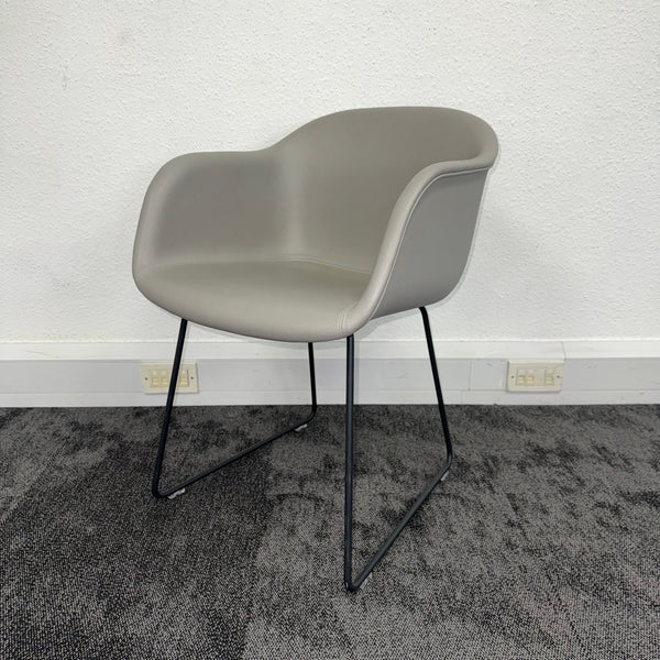 Used Muuto Leather Tub Chair Meeting Set with Table