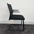 Used White Meeting Table Set with 8 Mesh Chairs