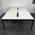 Used White Bench Desk with Cable Tray 1200x800