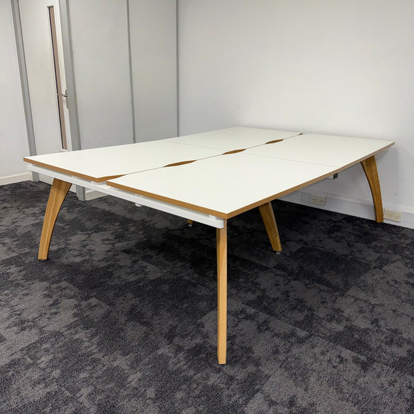Used Fuze White Bench Desk with Cable Tray 1200x800