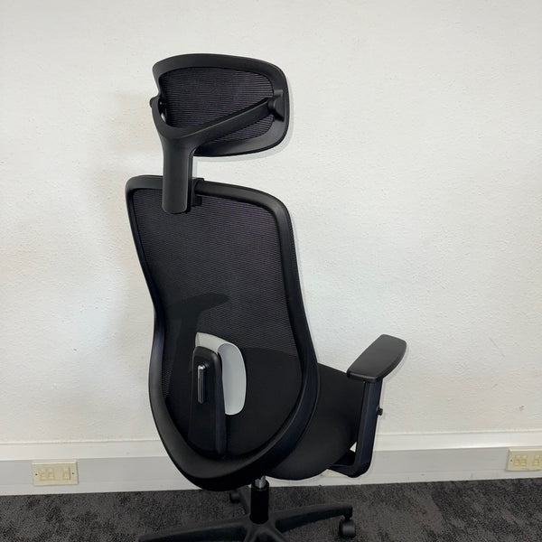 New Black Mesh Task Chair with Adjustable Lumbar and Headrest
