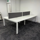 Used Senator Freeway White Bench Desk with Cable Tray and Screen