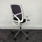 Used Black Mesh Office Chair with White Frame