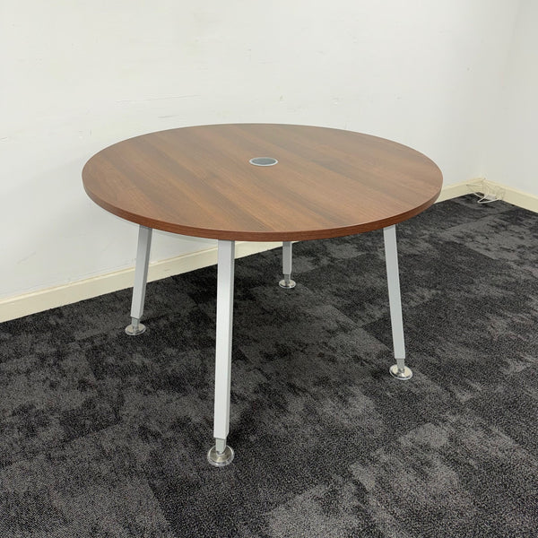 Used Senator Round Walnut Meeting Table