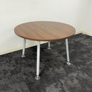 Used Senator Round Walnut Meeting Table