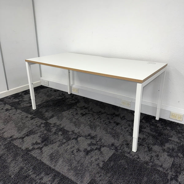 Used Narbutas Nova Single Bench Desk with Cable Tray and Desktop Power