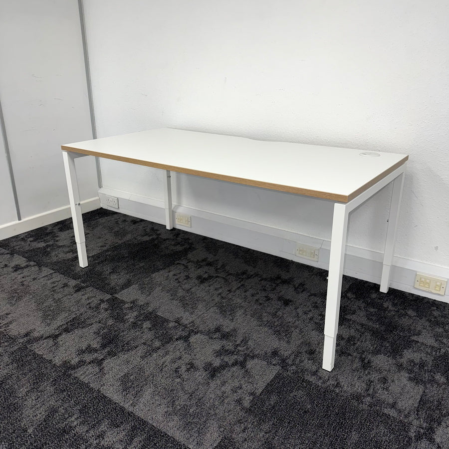 Used Narbutas Nova Single Bench Desk with Cable Tray and Desktop Power