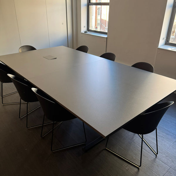 Used Large Meeting Table with 8 Arper Cila Chairs