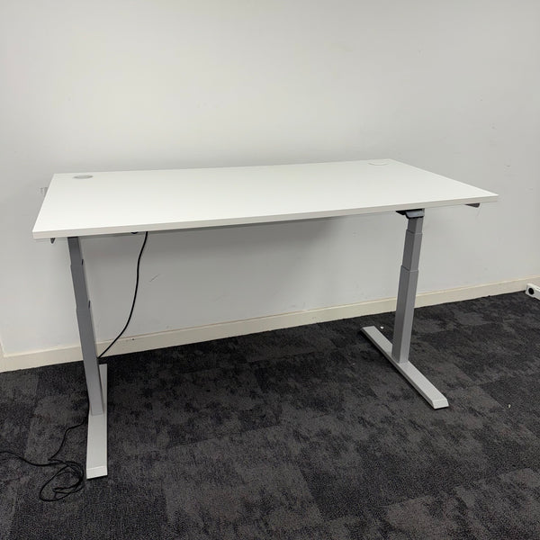 Used Dual Motor Electric Height Adjustable Desk with Memory and Desktop Power