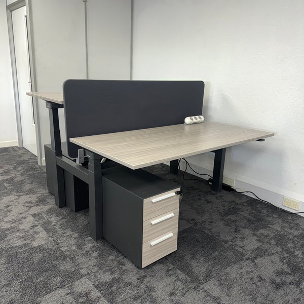 Used Steelcase Migration Electric Sit Stand Bench Bundle