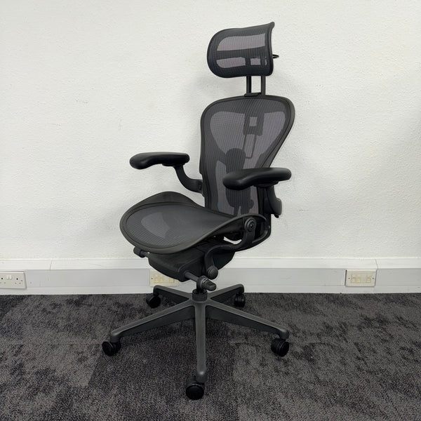 Used Herman Miller Aeron Remastered Full Spec with Adjustable Atlas Headrest